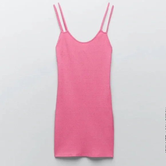 Zara | Dresses | Zara Pink Ribbed Mini Dress | Poshmark